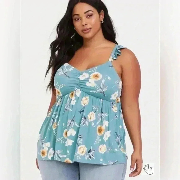 Torrid Super Soft Knit Floral Blouse Size M/L - Picture 1 of 5